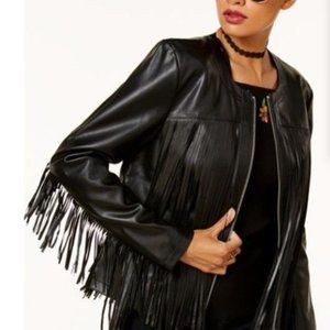 Ana Sui Faux Leather Fringe Jacket
